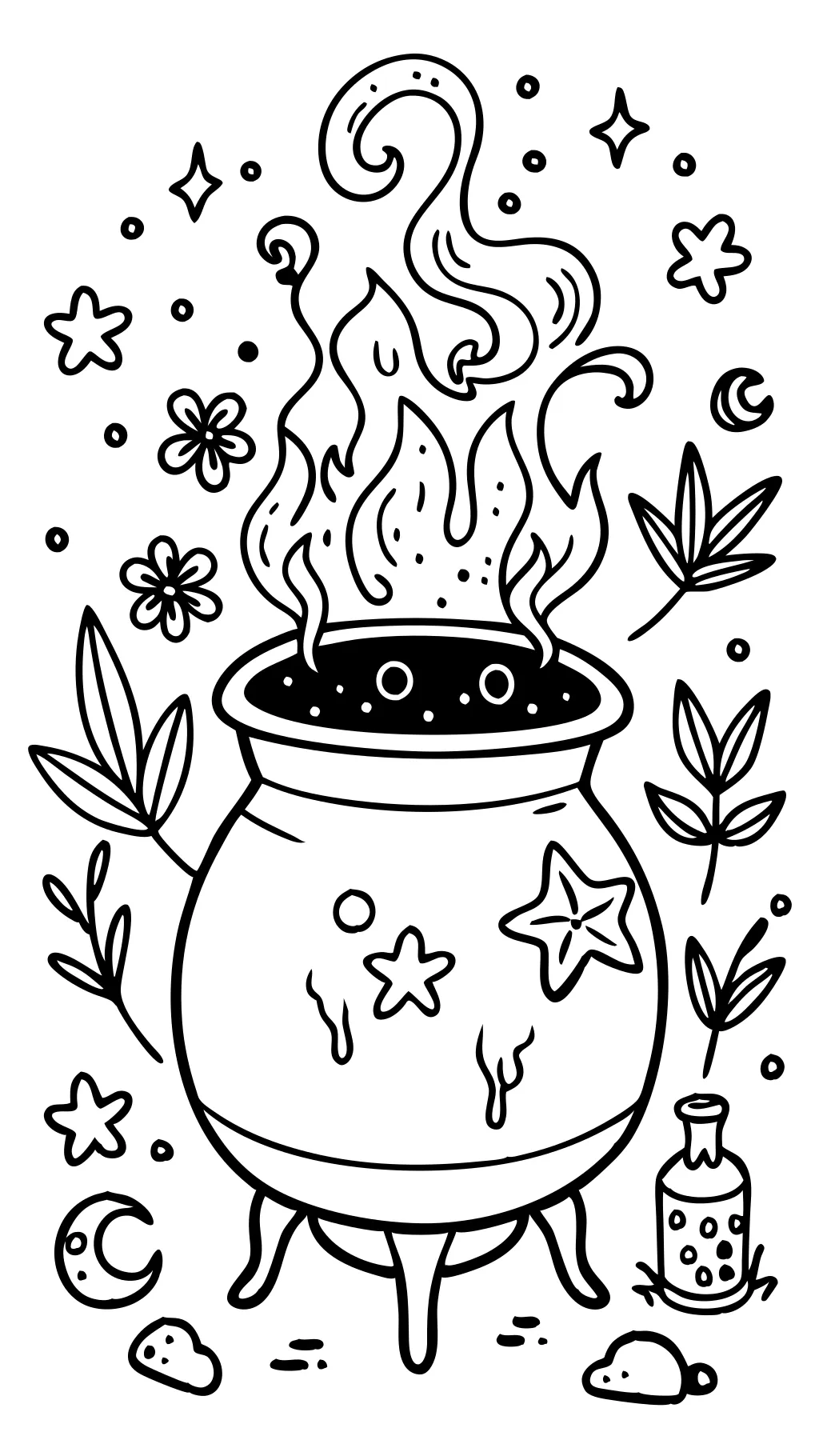 cauldron coloring page